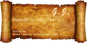 Gyurán Júlia névjegykártya